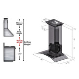 ZLINE 30" Convertible Vent Wall Mount Range Hood in Stainless Steel & Glass with Crown Molding (KZCRN-30)