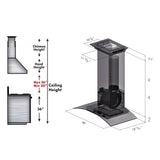 ZLINE 36" Convertible Vent Wall Mount Range Hood in Stainless Steel & Glass with Crown Molding (KZCRN-36)