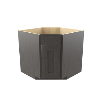 Luxor Smoky Grey - Diagonal Corner Sink Base Cabinet | 36