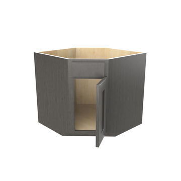 Luxor Smoky Grey - Diagonal Corner Sink Base Cabinet | 36"W x 34.5"H x 24"D
