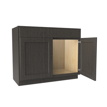 RTA Luxor Smoky Grey - 42"W x 34.5"H x 21"D | Vanity Base Cabinet, Right-Side Drawers