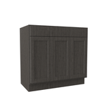 RTA Luxor Smoky Grey - 3 Door Vanity Base Cabinet | 36"W x 34.5"H x 21"D
