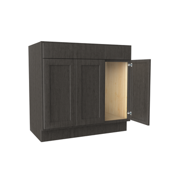 RTA Luxor Smoky Grey - 3 Door Vanity Base Cabinet | 36"W x 34.5"H x 21"D