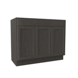 RTA Luxor Smoky Grey - 3 Door Vanity Base Cabinet | 42"W x 34.5"H x 21"D