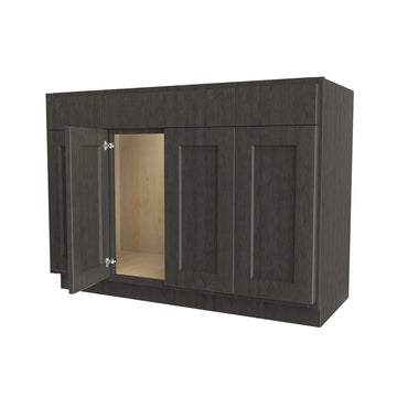 Luxor Smoky Grey - 4 Door Base Vanity Cabinet | 48"W x 34.5"H x 21"D