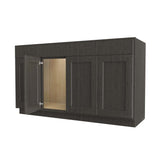 Luxor Smoky Grey - 4 Door Base Vanity Cabinet | 60"W x 34.5"H x 21"D