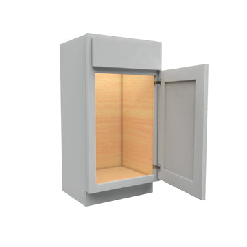 Luxor Misty Grey - Single Door Base Vanity Cabinet | 12"W x 34.5"H x 18"D