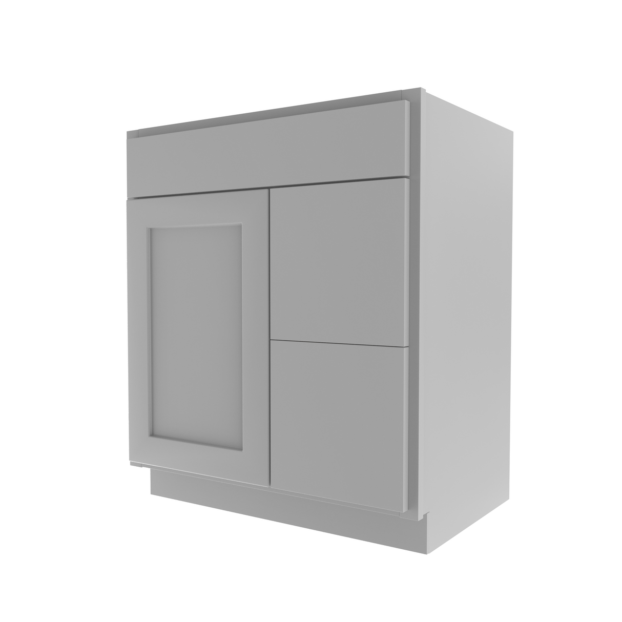 Luxor Misty Grey - 1 Door 2 Drawer Vanity Sink Base Cabinet | 30"W x 34.5"H x 21"D