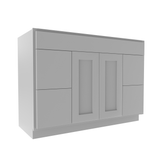 Luxor Misty Grey - 2 Door & Drawer Vanity Sink Base Cabinet | 48"W x 34.5"H x 21"D