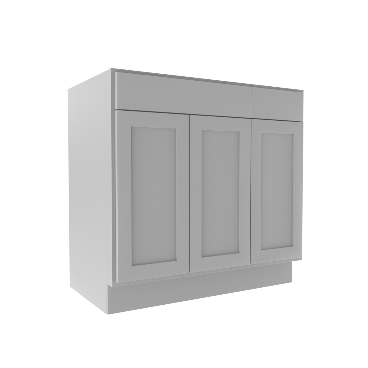 Luxor Misty Grey - 3 Door Vanity Base Cabinet | 36"W x 34.5"H x 21"D