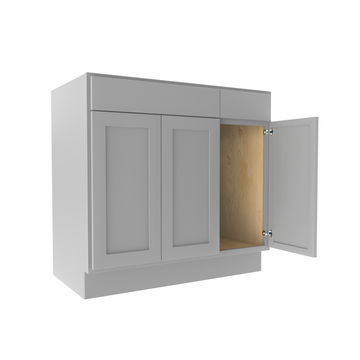 Luxor Misty Grey - 3 Door Vanity Base Cabinet | 36"W x 34.5"H x 21"D