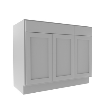 Luxor Misty Grey - 3 Door Vanity Base Cabinet | 42"W x 34.5"H x 21"D
