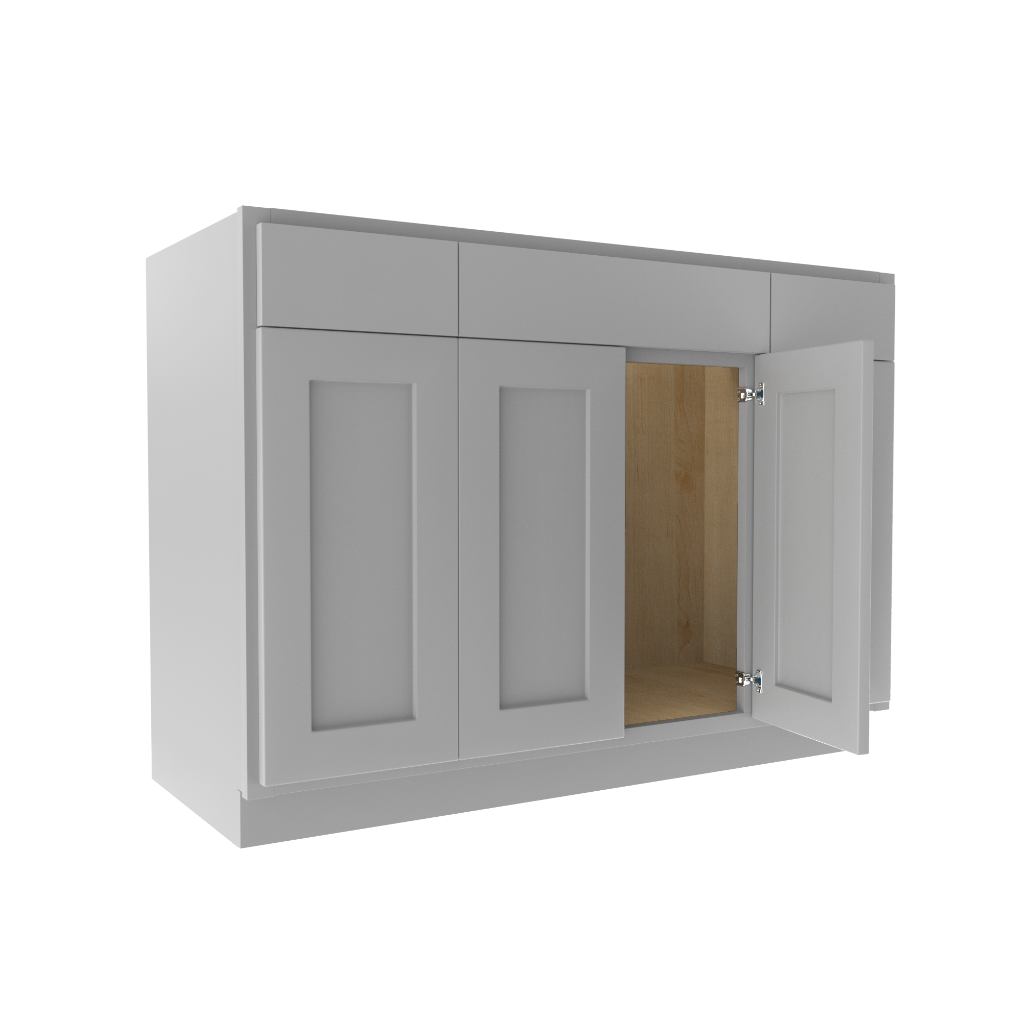 Luxor Misty Grey - 4 Door Vanity Base Cabinet | 48"W x 34.5"H x 21"D