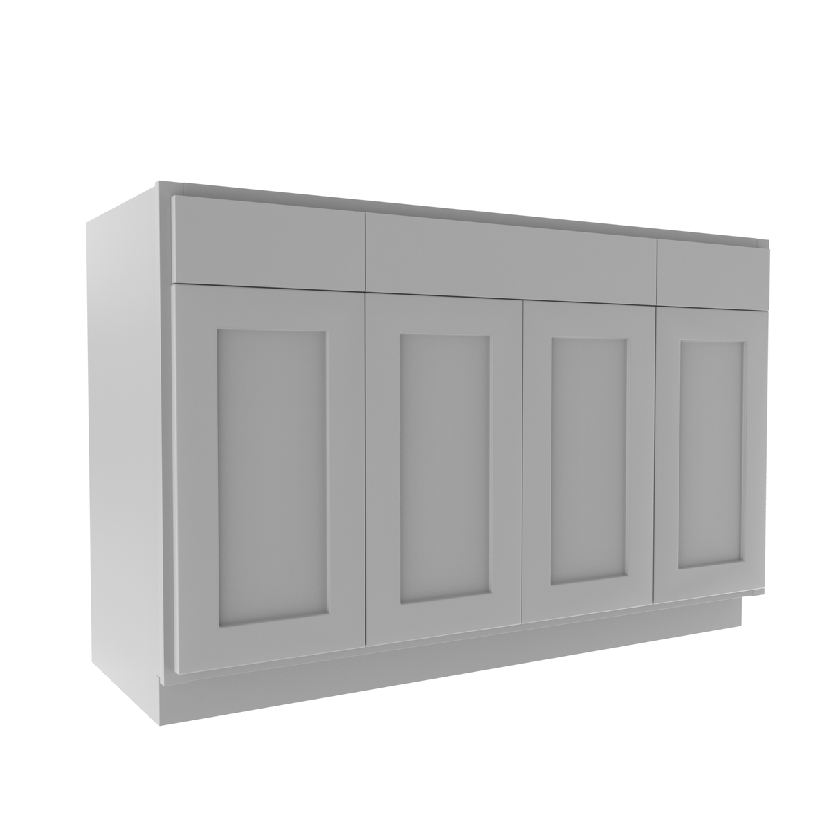 Luxor Misty Grey - 4 Door Vanity Base Cabinet | 54"W x 34.5"H x 21"D