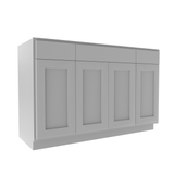 Luxor Misty Grey - 4 Door Vanity Base Cabinet | 54"W x 34.5"H x 21"D