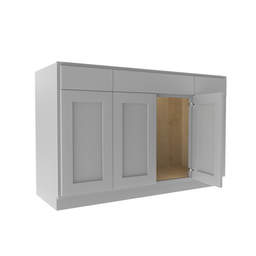 Luxor Misty Grey - 4 Door Vanity Base Cabinet | 54"W x 34.5"H x 21"D