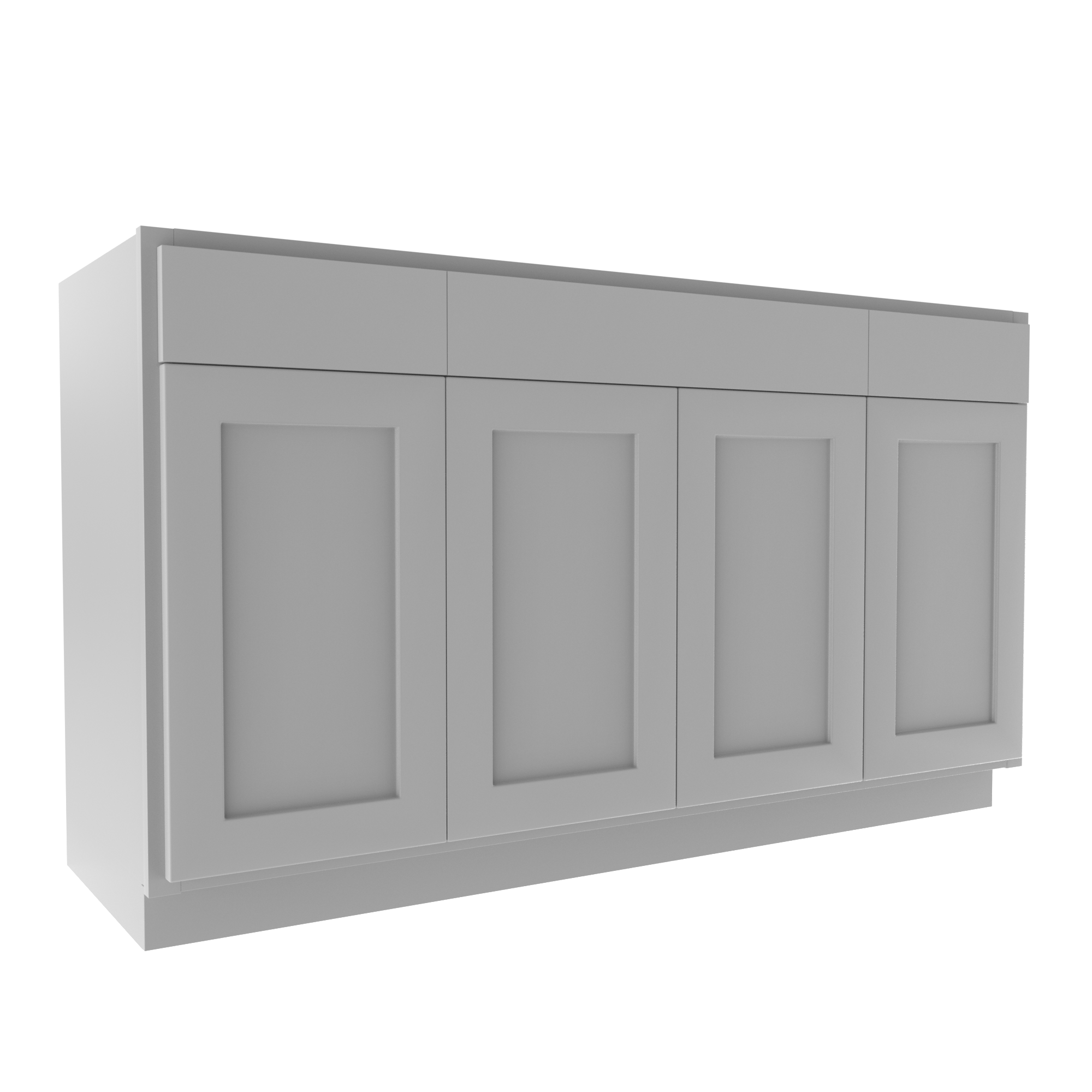 Luxor Misty Grey - 4 Door Vanity Base Cabinet | 60"W x 34.5"H x 21"D