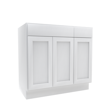 Luxor White - 3 Door Vanity Base Cabinet | 36