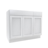 Luxor White - 3 Door Vanity Base Cabinet | 42"W x 34.5"H x 21"D