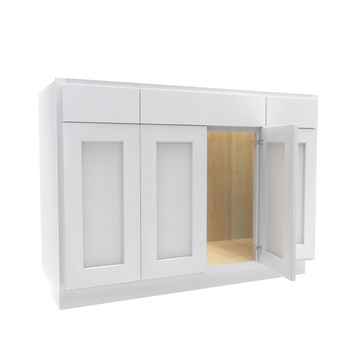 Luxor White - 4 Door Vanity Base Cabinet | 48"W x 34.5"H x 21"D