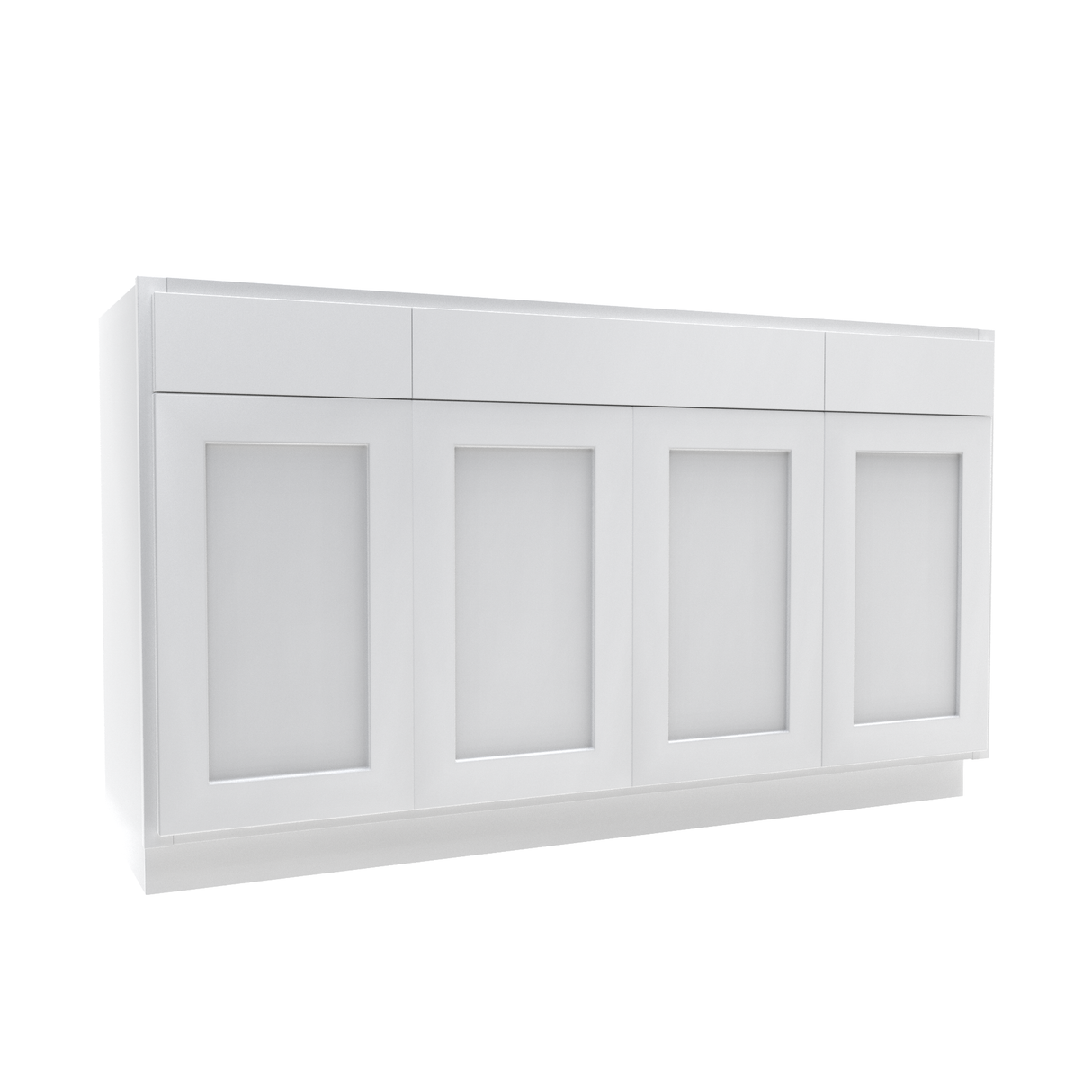 Luxor White - 4 Door Vanity Base Cabinet | 60"W x 34.5"H x 21"D