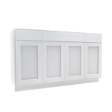 Luxor White - 4 Door Vanity Base Cabinet | 60"W x 34.5"H x 21"D