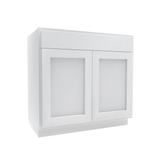 Luxor White - 2 Drawer Vanity Cabinet | 36"W x 34.5"H x 21"D