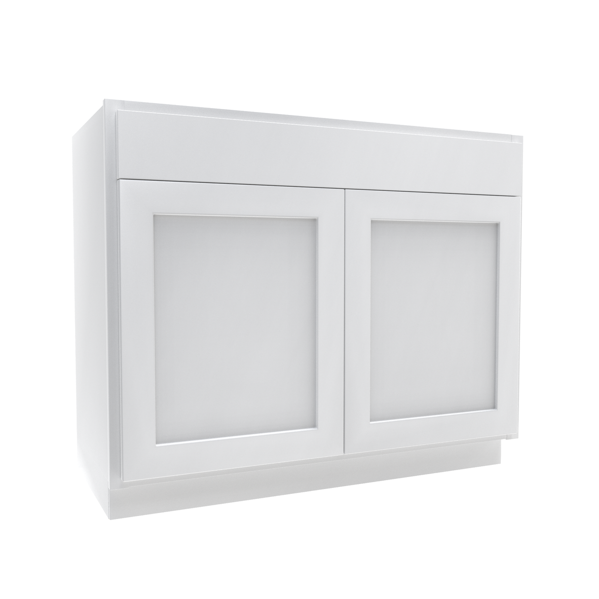 Luxor White - 2 Drawer Vanity Cabinet | 42"W x 34.5"H x 21"D