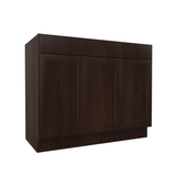 RTA Luxor Espresso - 3 Door Vanity Base Cabinet | 42"W x 34.5"H x 21"D