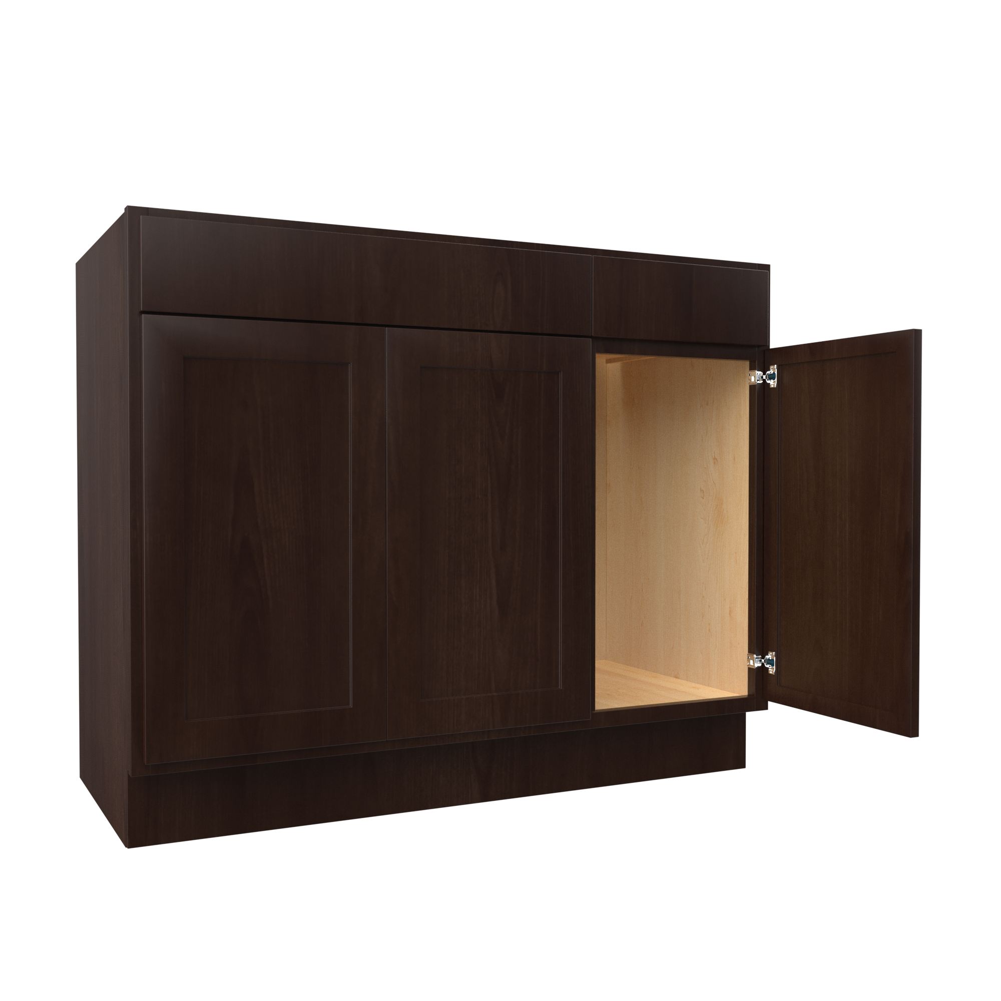 RTA Luxor Espresso - 3 Door Vanity Base Cabinet | 42"W x 34.5"H x 21"D