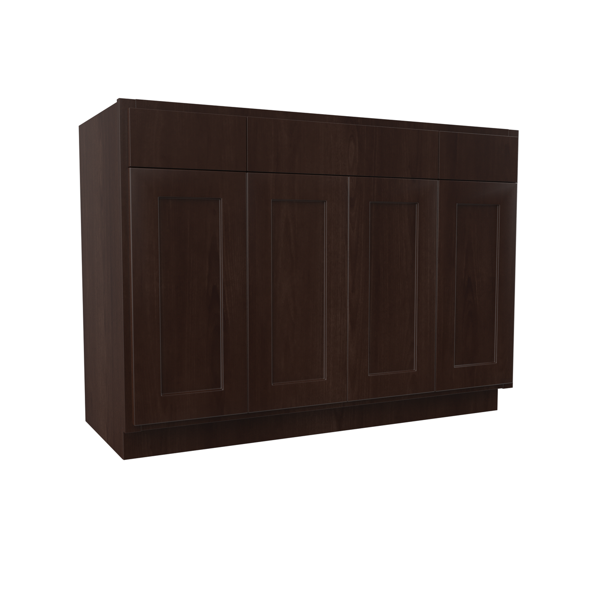 Luxor Espresso - 4 Door Base Vanity Cabinet | 48"W x 34.5"H x 21"D