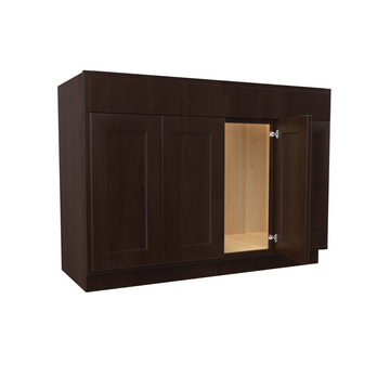 Luxor Espresso - 4 Door Base Vanity Cabinet | 48"W x 34.5"H x 21"D