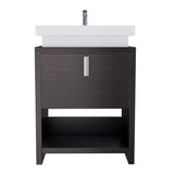 Liyan Freestanding Bathroom Vanity Unit With Acrylic Sink Top, Open Shelf Storage