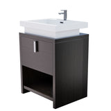 Liyan Freestanding Bathroom Vanity Unit With Acrylic Sink Top, Open Shelf Storage