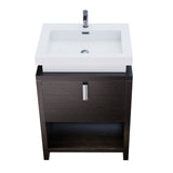 Liyan Freestanding Bathroom Vanity Unit With Acrylic Sink Top, Open Shelf Storage