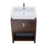 Liyan Freestanding Bathroom Vanity Unit With Acrylic Sink Top, Open Shelf Storage