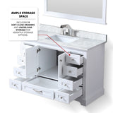 Dukes 48 in. Bathroom Freestanding Bathroom Vanity With Undermount Ceramic Sink with White Carrara Marble Top