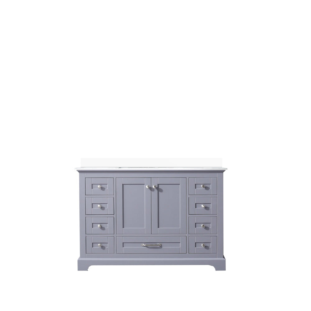 Dukes Dark Grey Freestanding Bathroom Vanity with White Quartz Top, White Square Sink