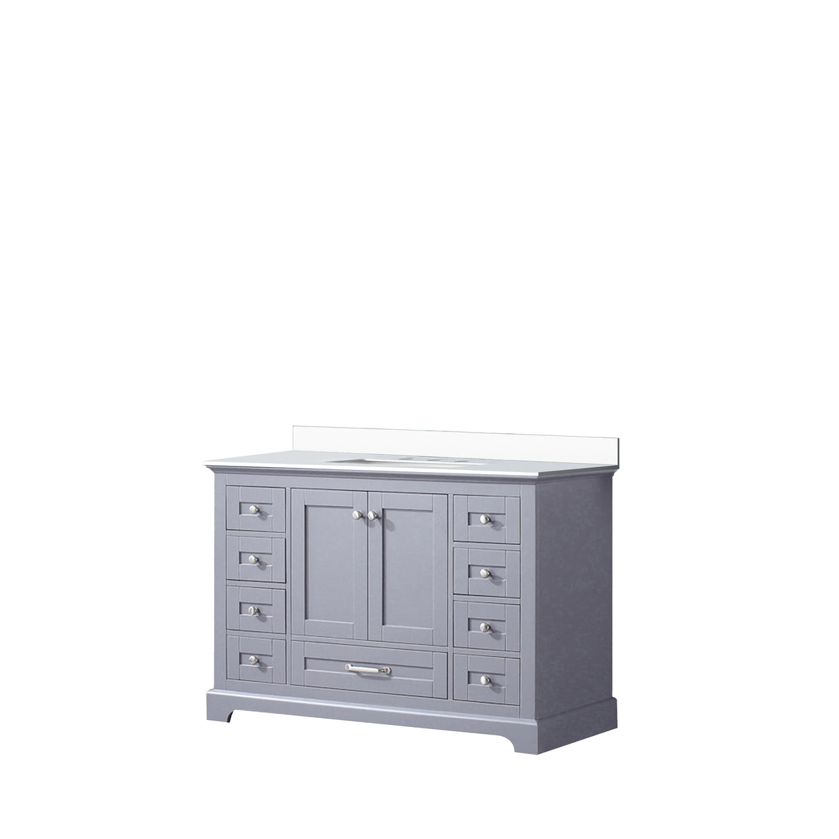 Dukes Dark Grey Freestanding Bathroom Vanity with White Quartz Top, White Square Sink