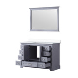 Dukes 48" Espresso Single Vanity, White Quartz Top, White Square Sink and 46" Mirror