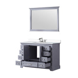 Dukes 48" Espresso Single Vanity, White Quartz Top, White Square Sink and 46" Mirror w/ Faucet