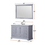 Dukes Dark Grey Freestanding Bathroom Vanity with White Quartz Top, White Square Sink