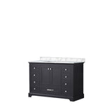 Dukes 48 in. Bathroom Freestanding Bathroom Vanity With Undermount Ceramic Sink with White Carrara Marble Top