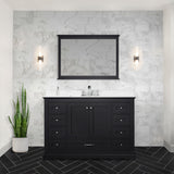 Dukes Espresso Freestanding Bathroom Vanity with White Quartz Top, White Square Sink