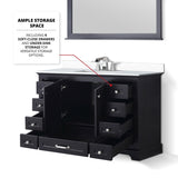 Dukes Espresso Freestanding Bathroom Vanity with White Quartz Top, White Square Sink