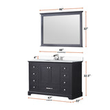 Dukes Espresso Freestanding Bathroom Vanity with White Quartz Top, White Square Sink