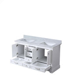 Dukes 60 in. Bathroom Freestanding Bathroom Vanity With Undermount Ceramic Sink with White Carrara Marble Top