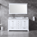 Dukes Freestanding White Bathroom Freestanding Bathroom Vanity With Undermount Ceramic Sink with White Carrara Marble Top