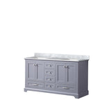 Dukes 60 in. Freestanding Bathroom Vanity with White Carrara Marble Top, White Square Sink