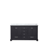 Dukes 60 in. Bathroom Freestanding Bathroom Vanity With Undermount Ceramic Sink with White Carrara Marble Top